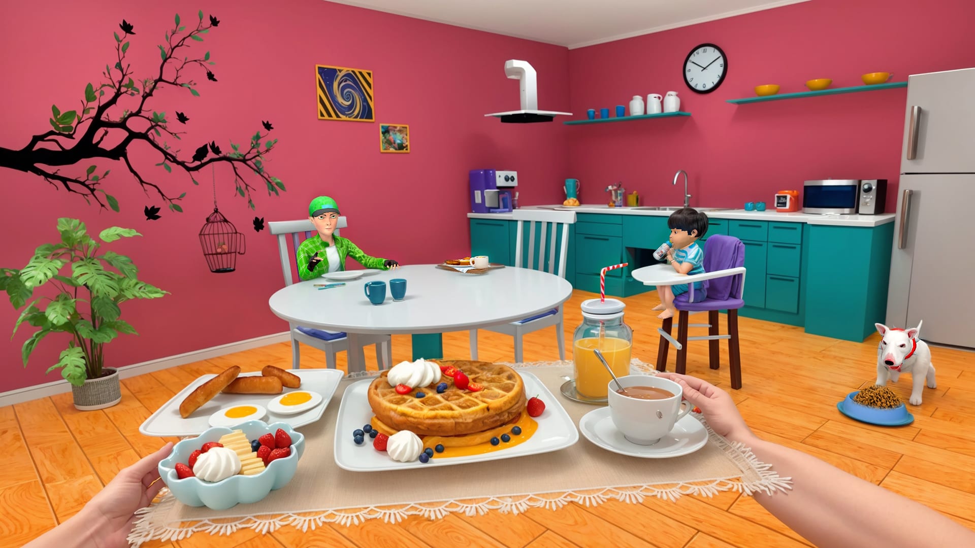 Prepare meals and enjoy family time while managing your virtual home.